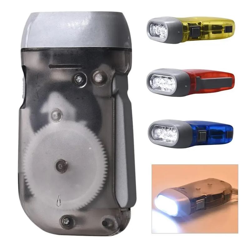 GENERICO - 1 Linterna eléctrica  led de mano dinamo fricción terremoto