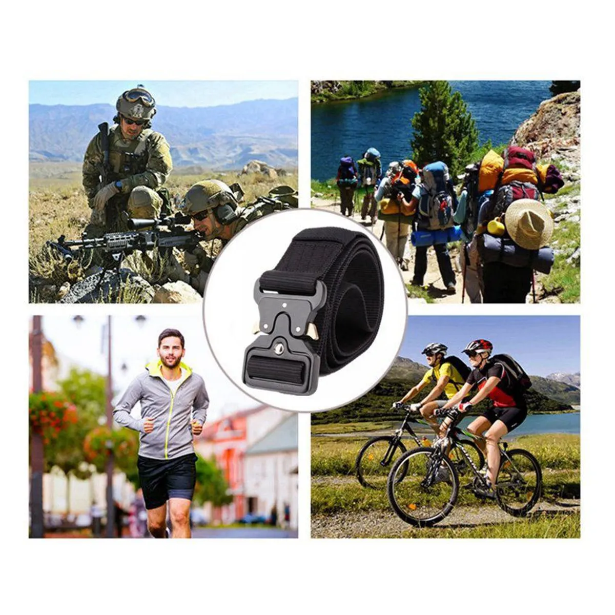 ARMY PREPPER - Cinturón correa  liberación rápida verde multiproposito