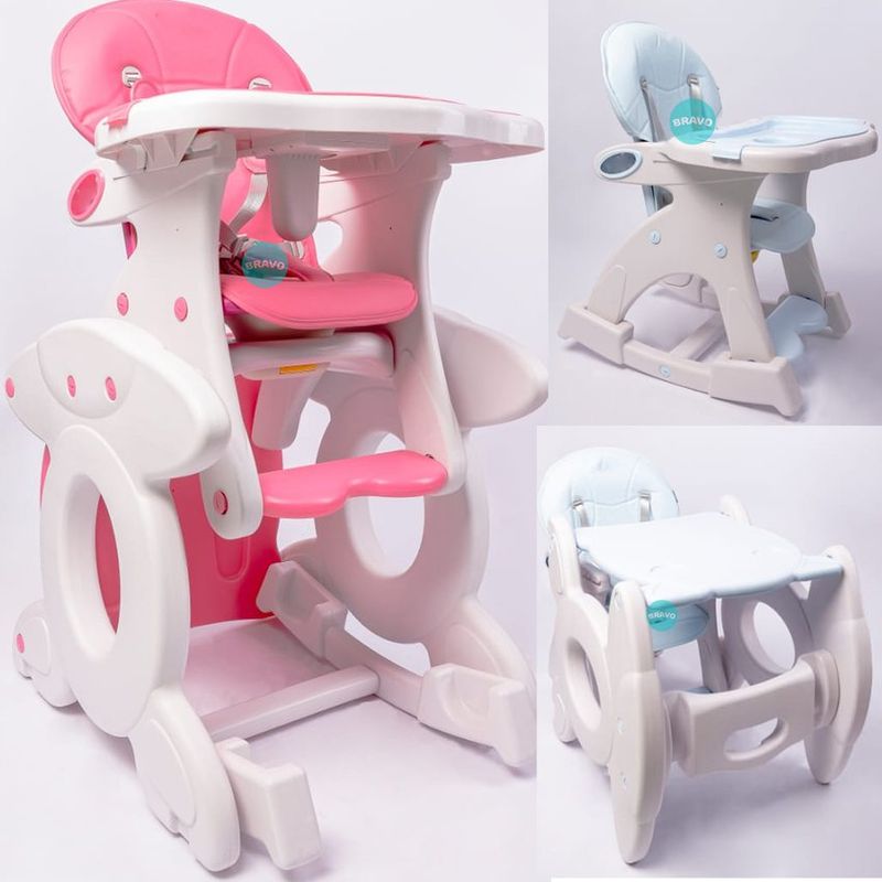 GENERICO - Silla carpeta para bebé 4 en 1 mecedora y escritorio Celeste
