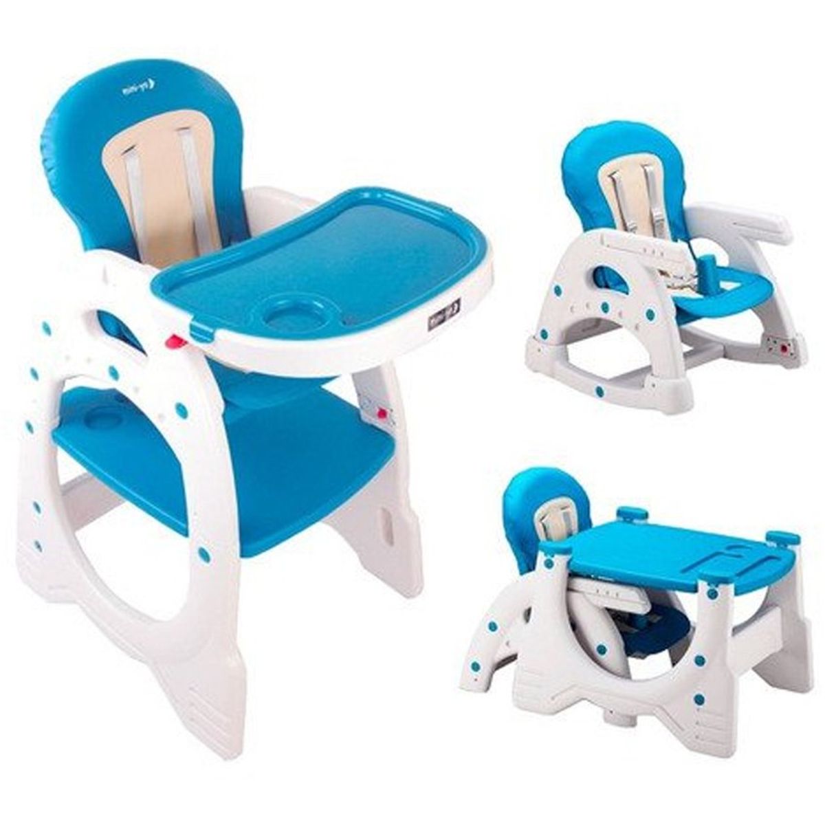 GENERICO - Silla Comedor Para Bebé 4 en 1  Escritorio Mesa Mecedor Azul