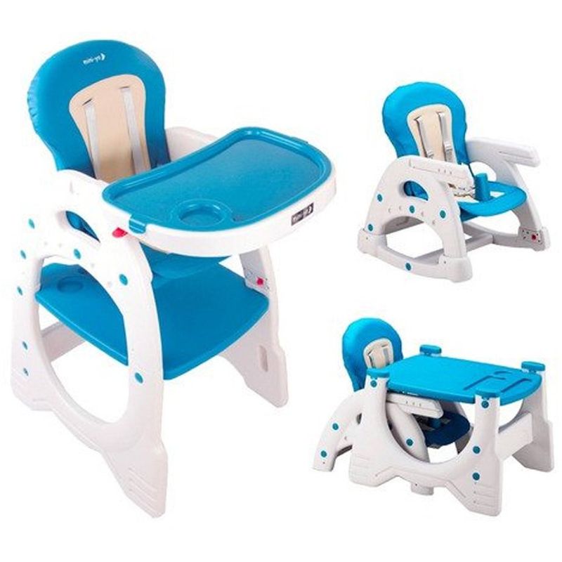 GENERICO - Silla Comedor Para Bebé 4 en 1  Escritorio Mesa Mecedor Azul