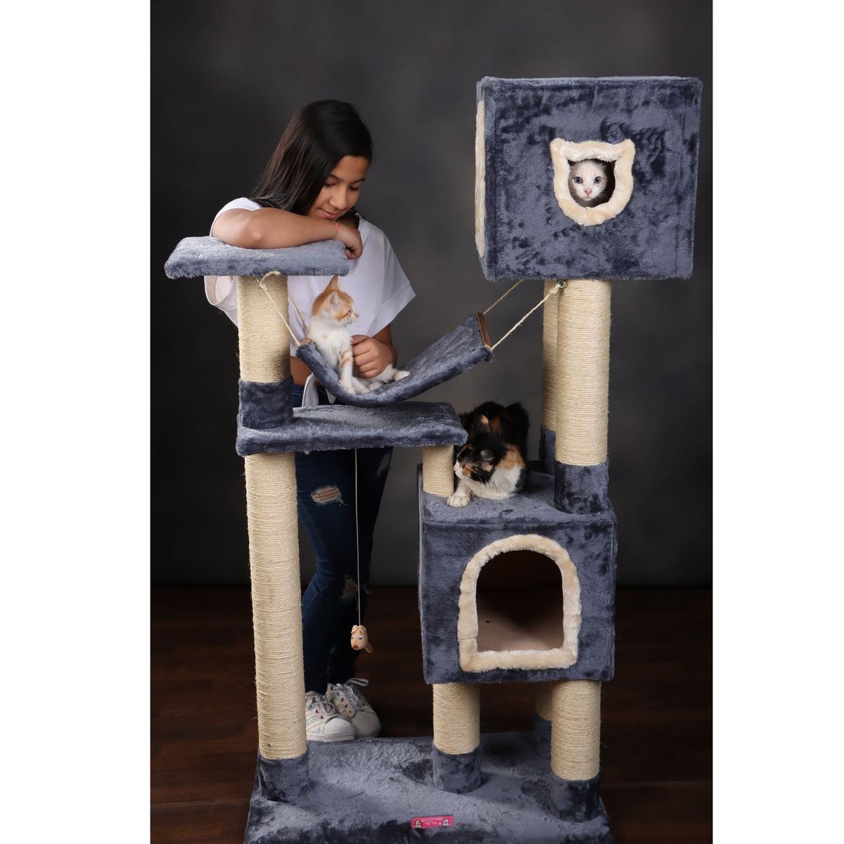 DISCOVERY PETS - Rascador Angeles Duo Color Plomo Rata