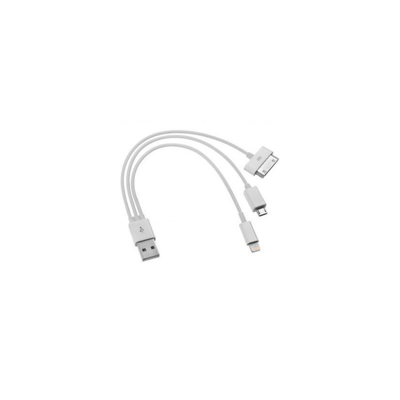 GENERICO - Cable usb con 3 conexiones micro usb v8/iphone4/5/6/7