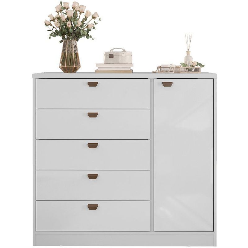 PAZART MUEBLES - Cómoda 1p 5c ferrara blanco