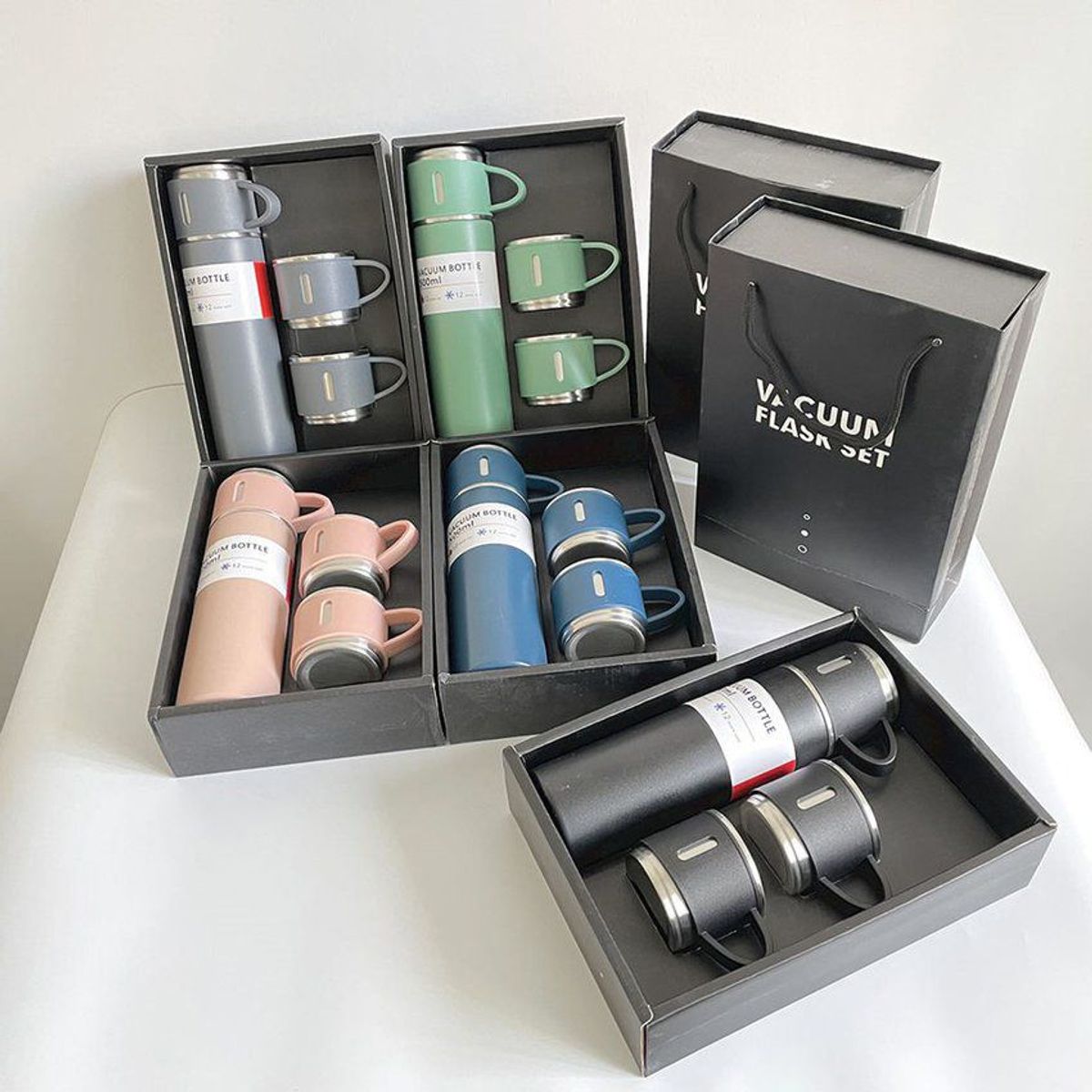 GENERICO - Set de 4 pz termo de acero inoxidable 500 ml taza