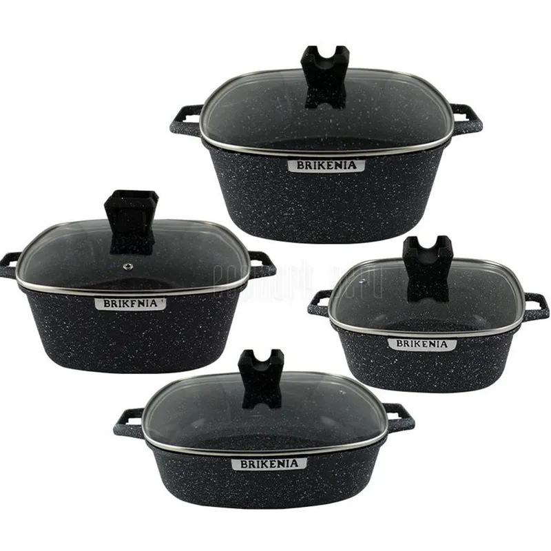 GENERICO - Set De Ollas Roca Volcanica Brikenia 8 Pzs