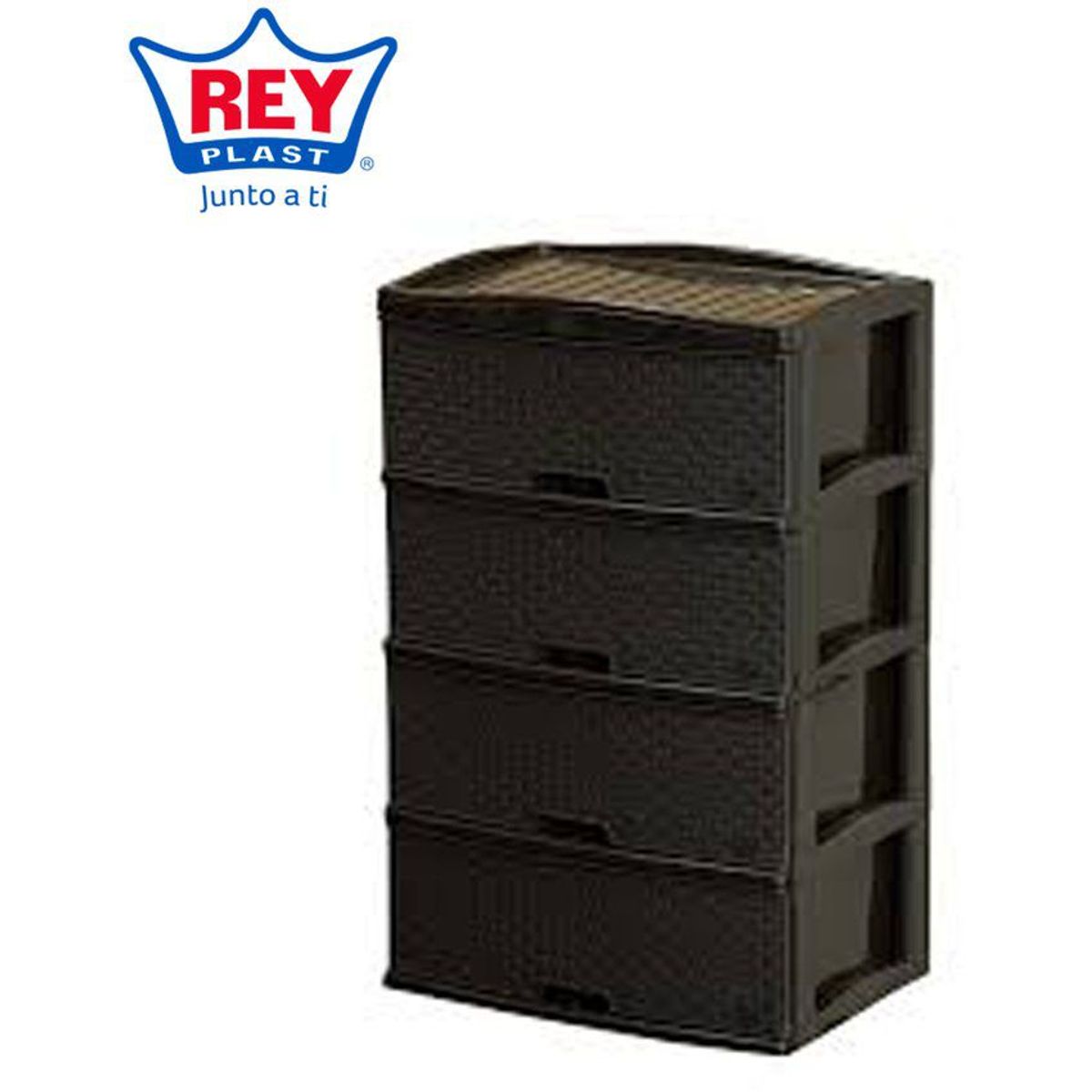 REYPLAST - Comoda Tejido En Ratán 4 Cajones Kusi Reyplast