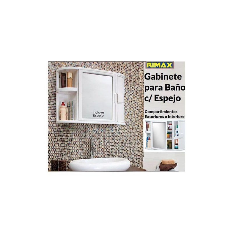 RIMAX - Gabinete Baño Blanco CEspejo Estante Rimax