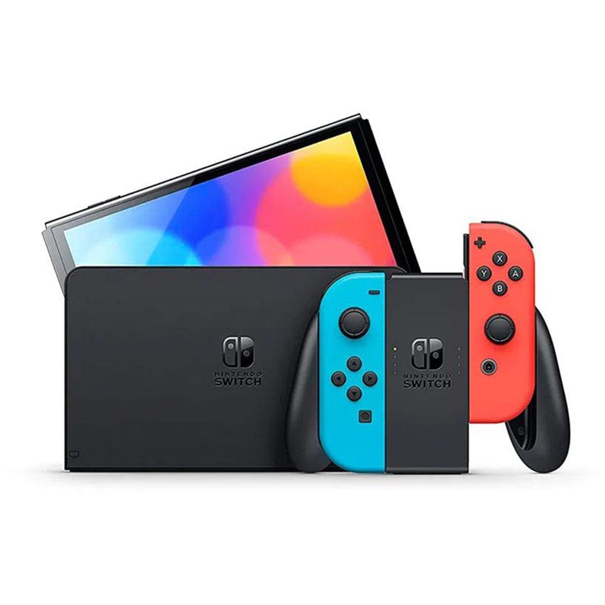 NINTENDO - Consola nintendo switch oled neon + smash bros + m. kart + m. 3d world