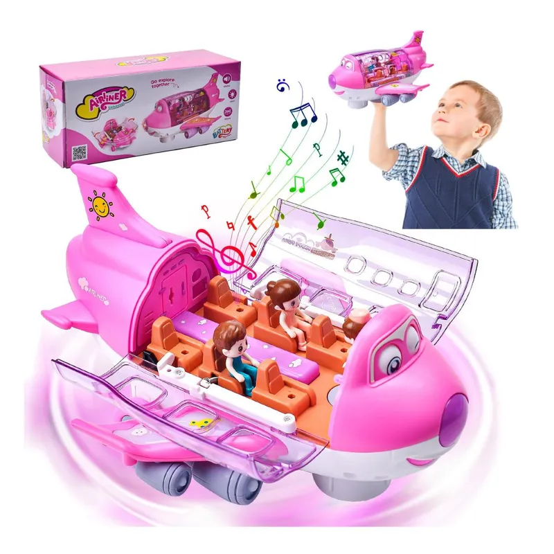 GENERICO - Juguete de avion giratorio 360° musical con luces para niñas