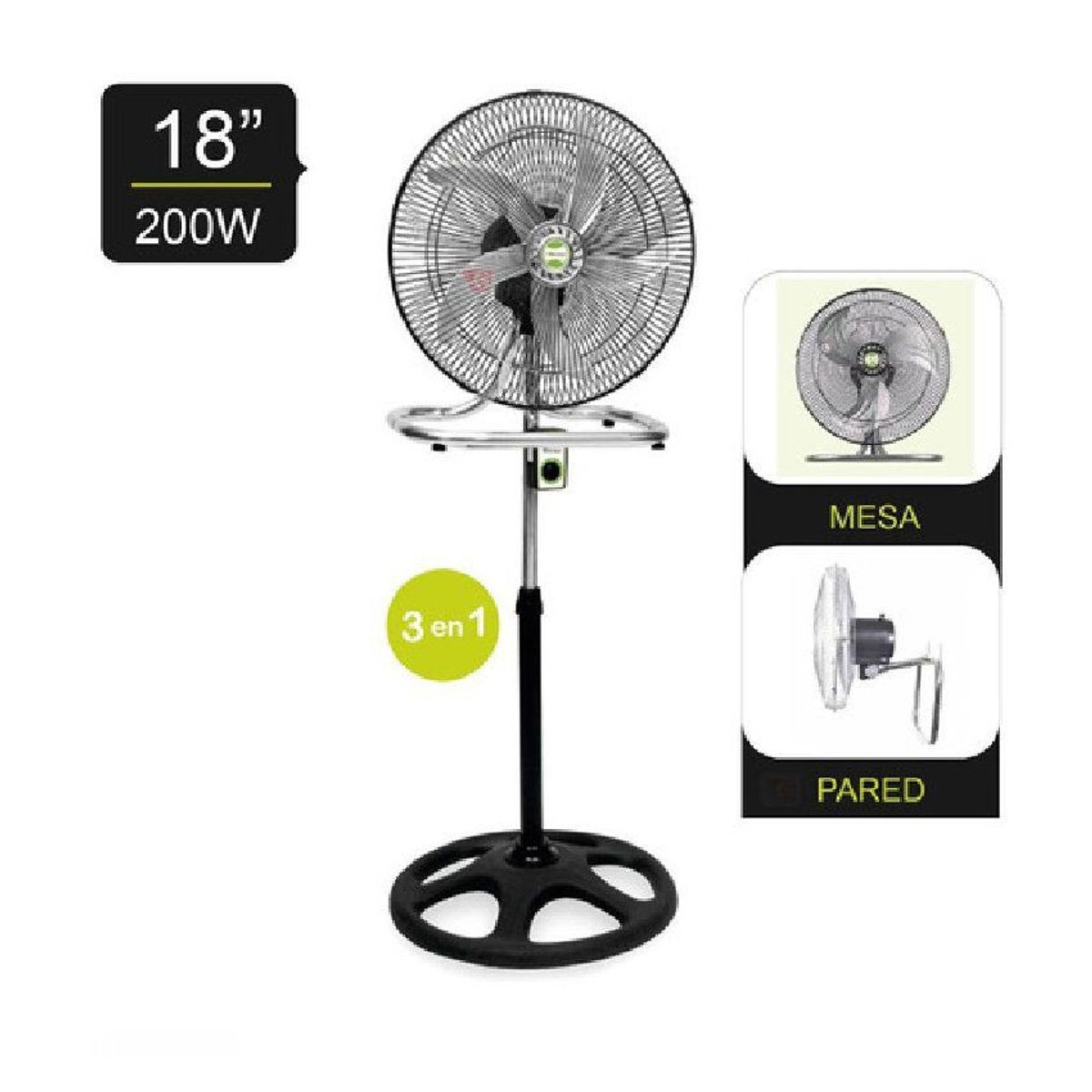 GENERICO - Ventilador de 5 aspas 3 en 1 de 18?