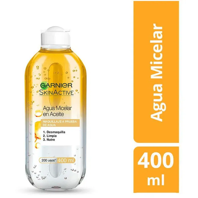 GARNIER - Agua micelar con aceite óleo 400 ml skin active garnier