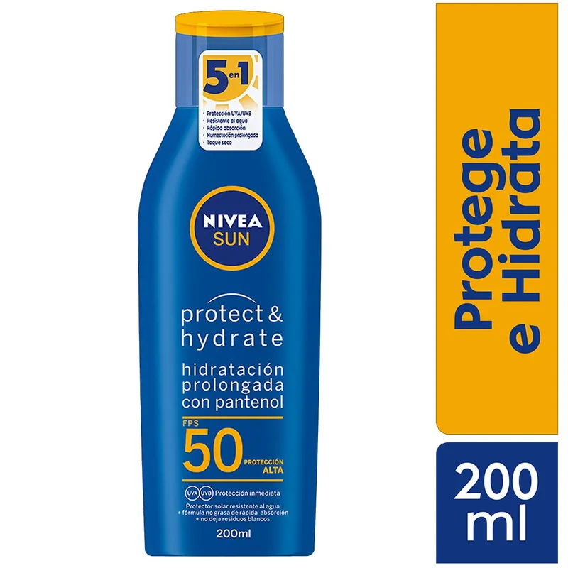 NIVEA - Protector Solar Nivea Protege e Hidrata FPS 50 frasco 200ml