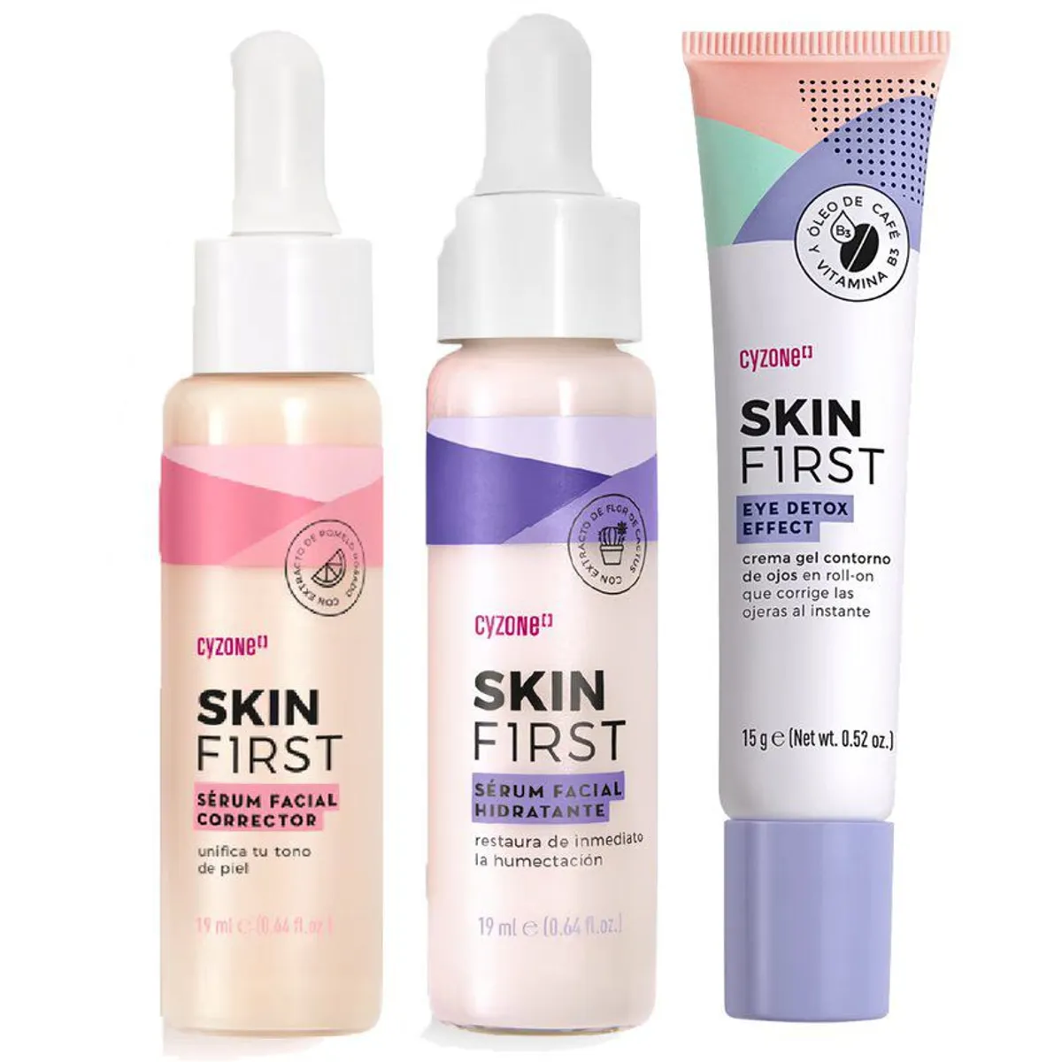 CYZONE - Tratamiento Skin First Serum Hidratante con Corrector y Eye Detox