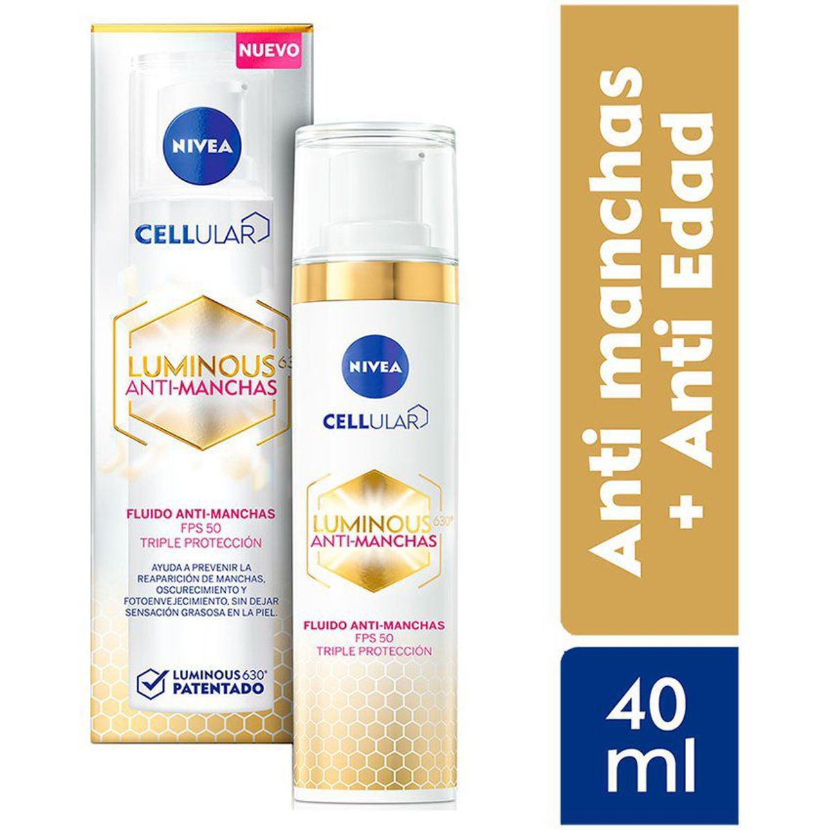 NIVEA - Fluido Facial Día Nivea Luminous 630 Anti Manchas FPS50 40ml