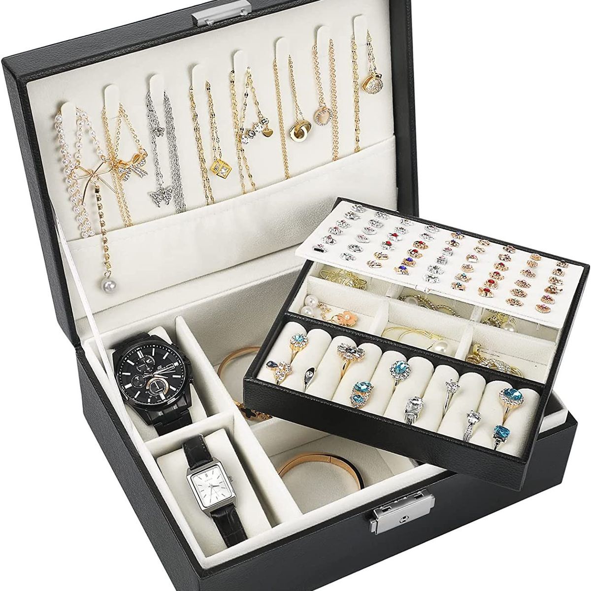 OEM - Organizadora de joyas para mujeres y niñas de 2 Capas_123