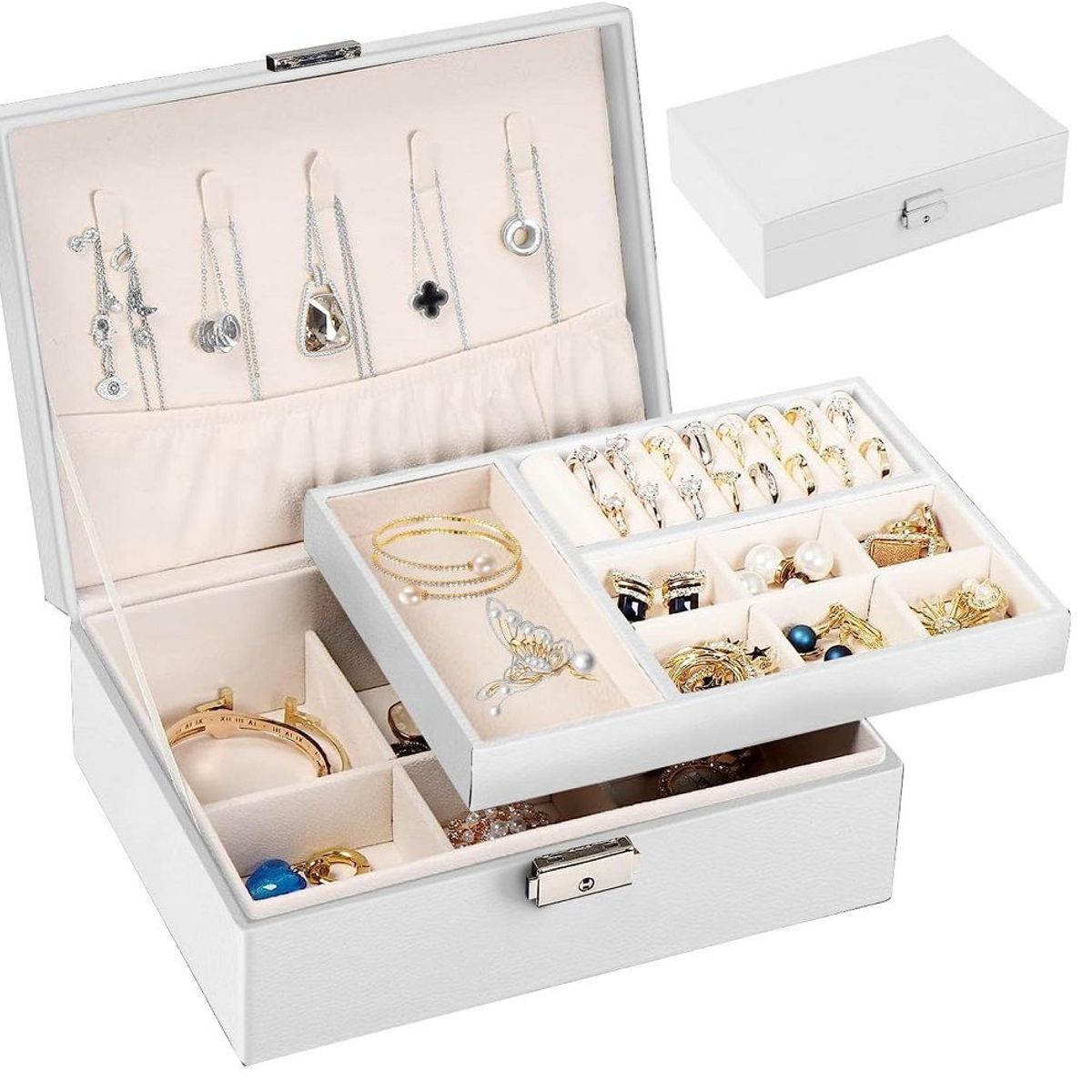 OEM - Organizadora de joyas para mujeres y niñas de 2 Capas_123