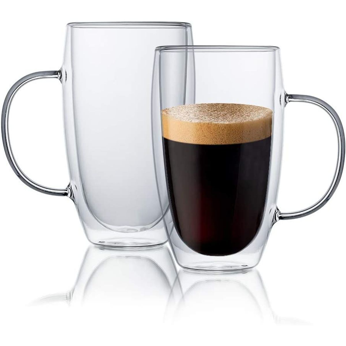 IMPORTADO MC - Set x 2 Tazas 450ml Doble Pared Vidrio
