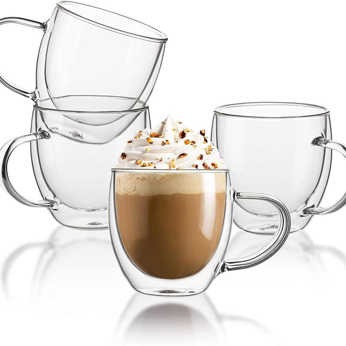 GENERICO - Set x 4 Tazas 250ml Doble Pared Vidrio