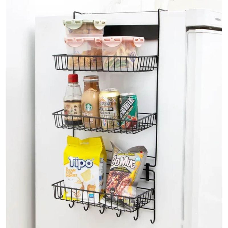 GENERICO - Organizador de Refrigerador Colgante Condimentos Estante Cocina Negro