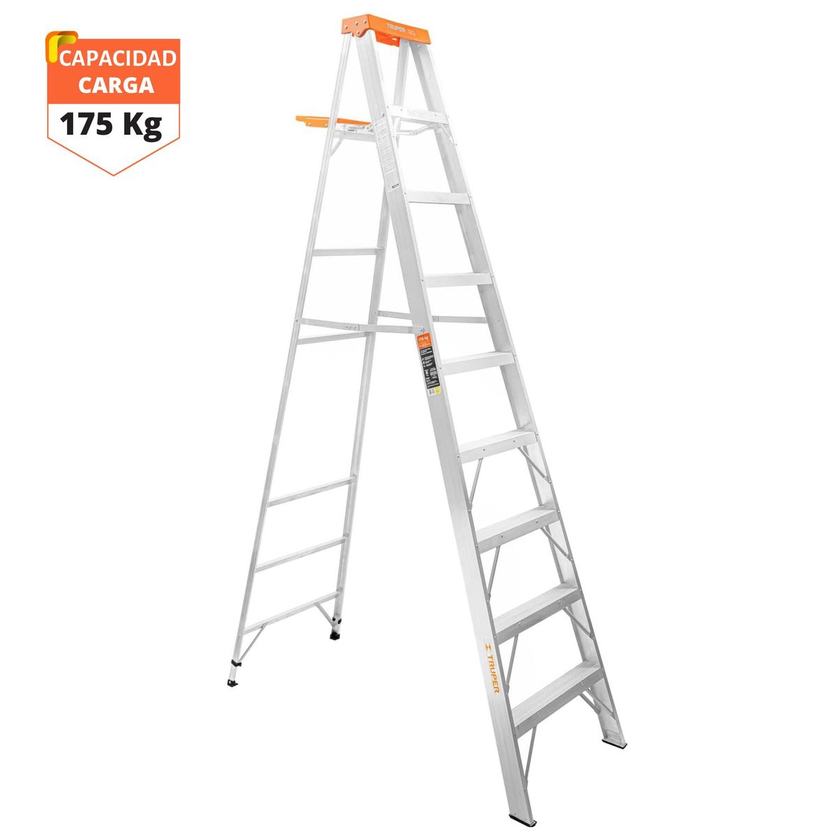 TRUPER - Escalera tijera 8 peldaños Truper soporta 175 kg