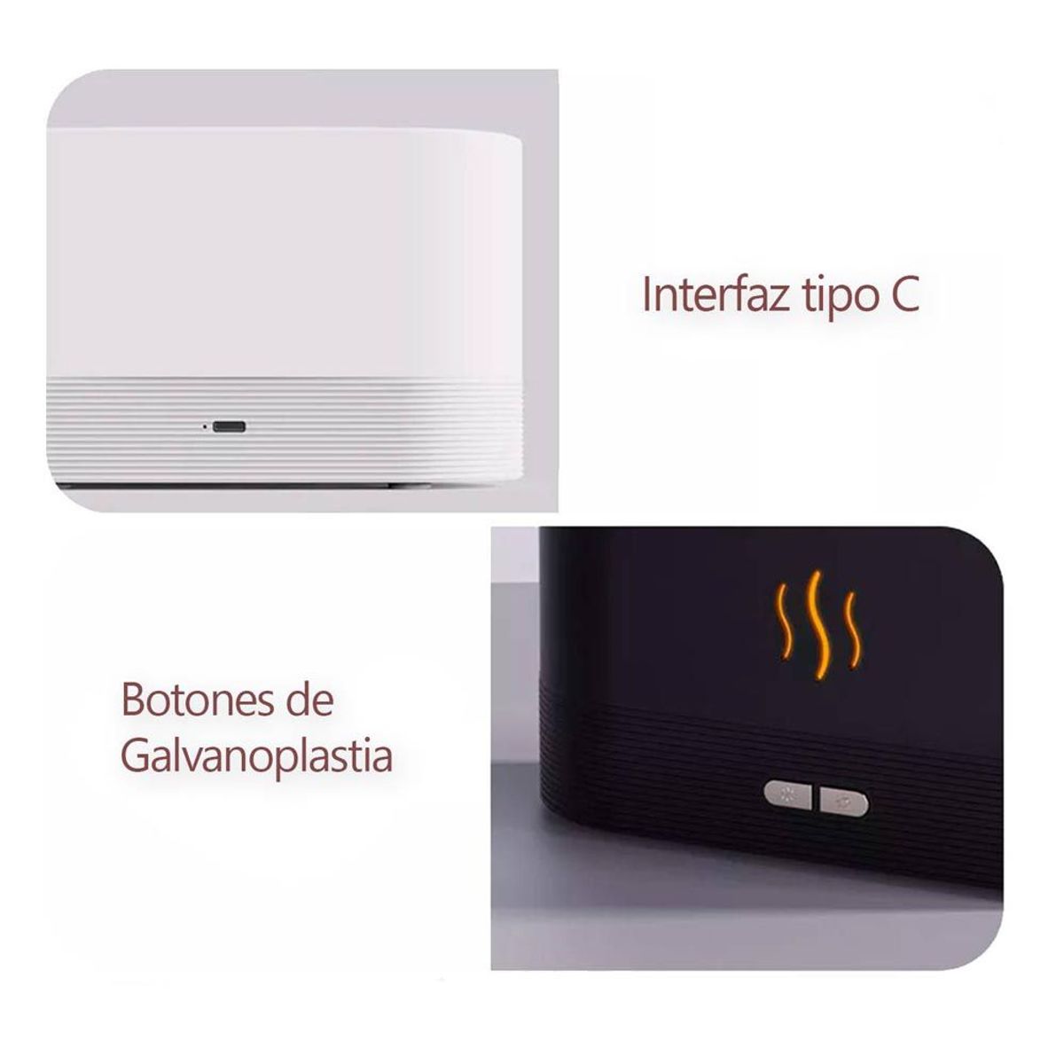 GENERICO - Humidificador de aire 3D Flame Aromatizante Blanco Mas Una Esencia