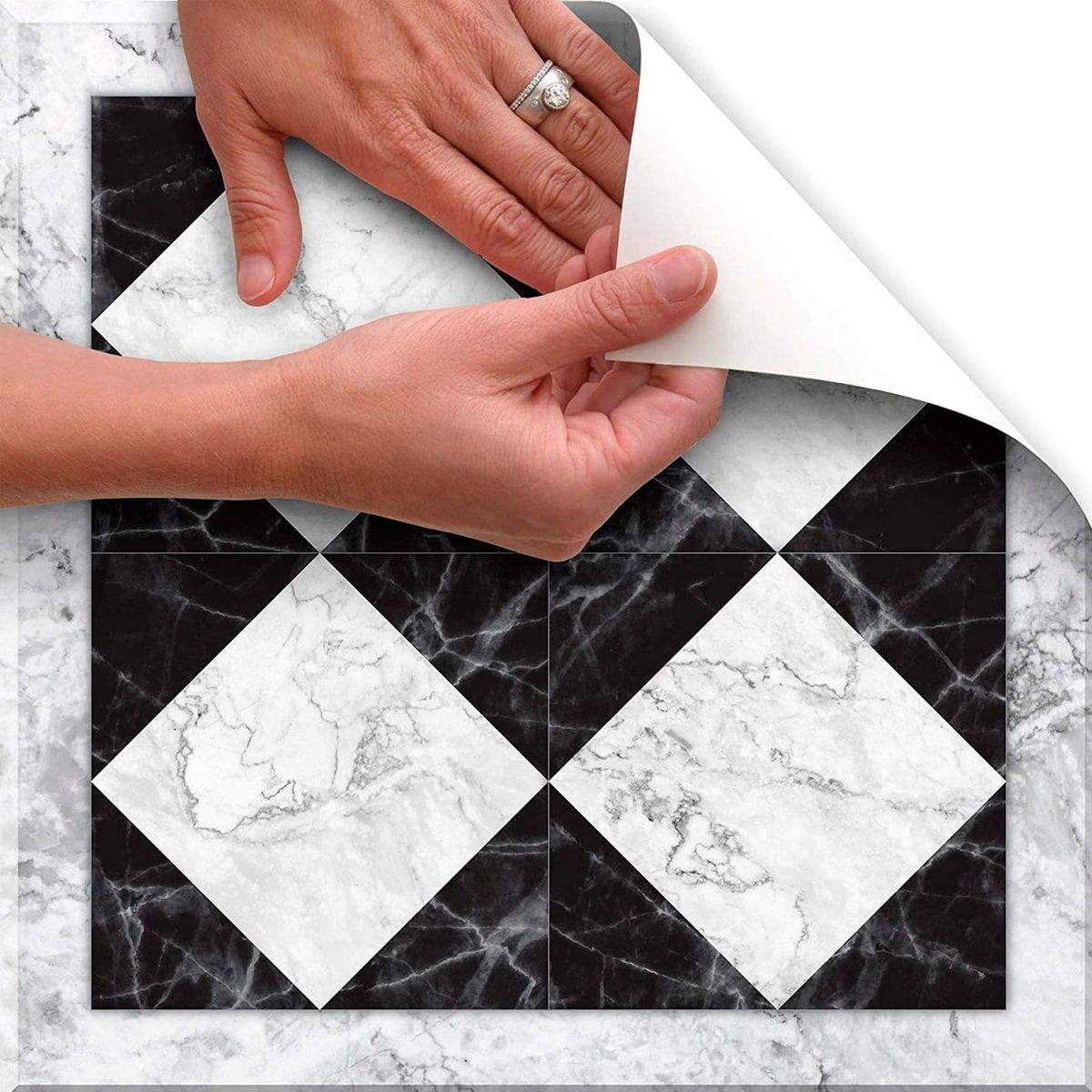 CONTACT - Láminas de Vinilo para Piso o Pared Marble Harlequin 30 x 30 cm