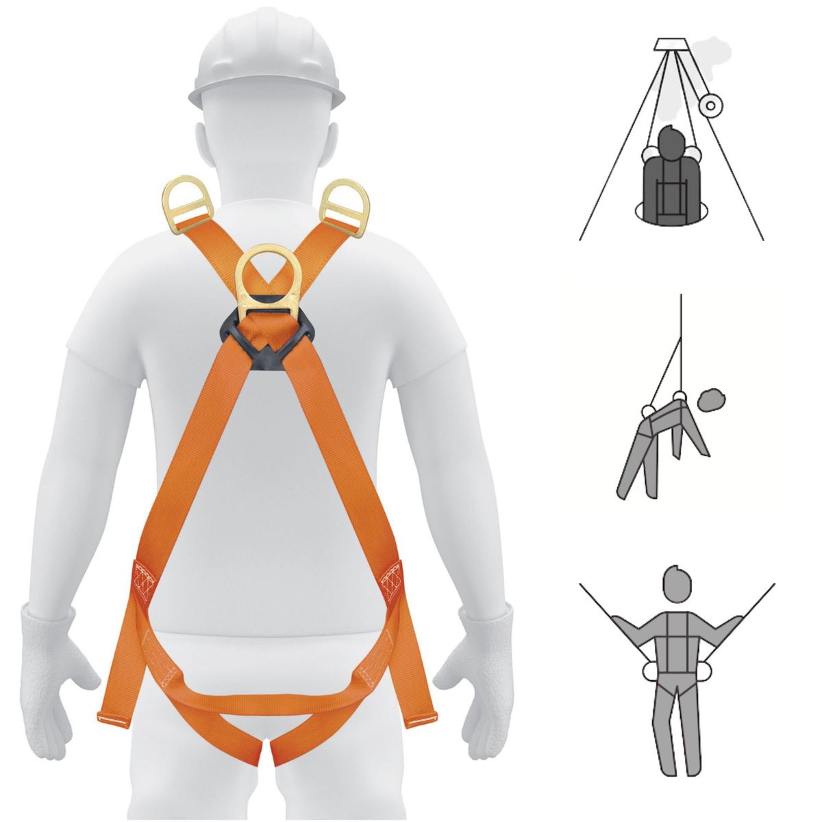 TRUPER - Arnés de seguridad cuerpo completo 3 anillos, truper