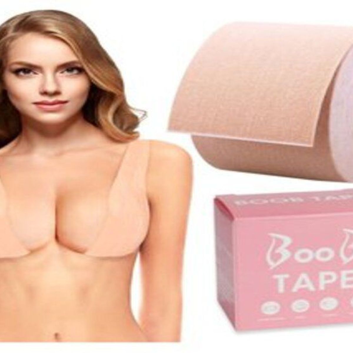 GENERICO - Boob Tape Cinta Levanta Busto Senos Parche Cubre Pezón 5 Metros