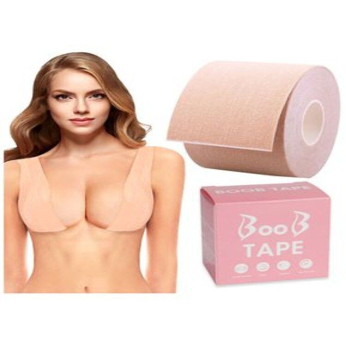 GENERICO - Boob Tape Cinta Levanta Busto Senos Parche Cubre Pezón 5 Metros