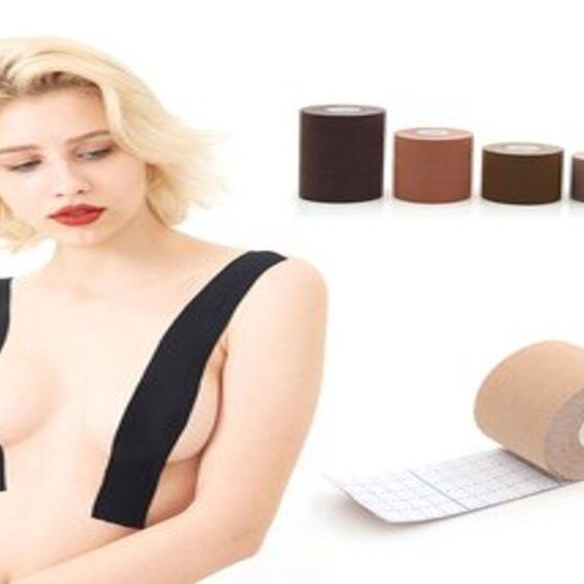 GENERICO - Boob Tape Cinta Levanta Busto Senos Parche Cubre Pezón 5 Metros