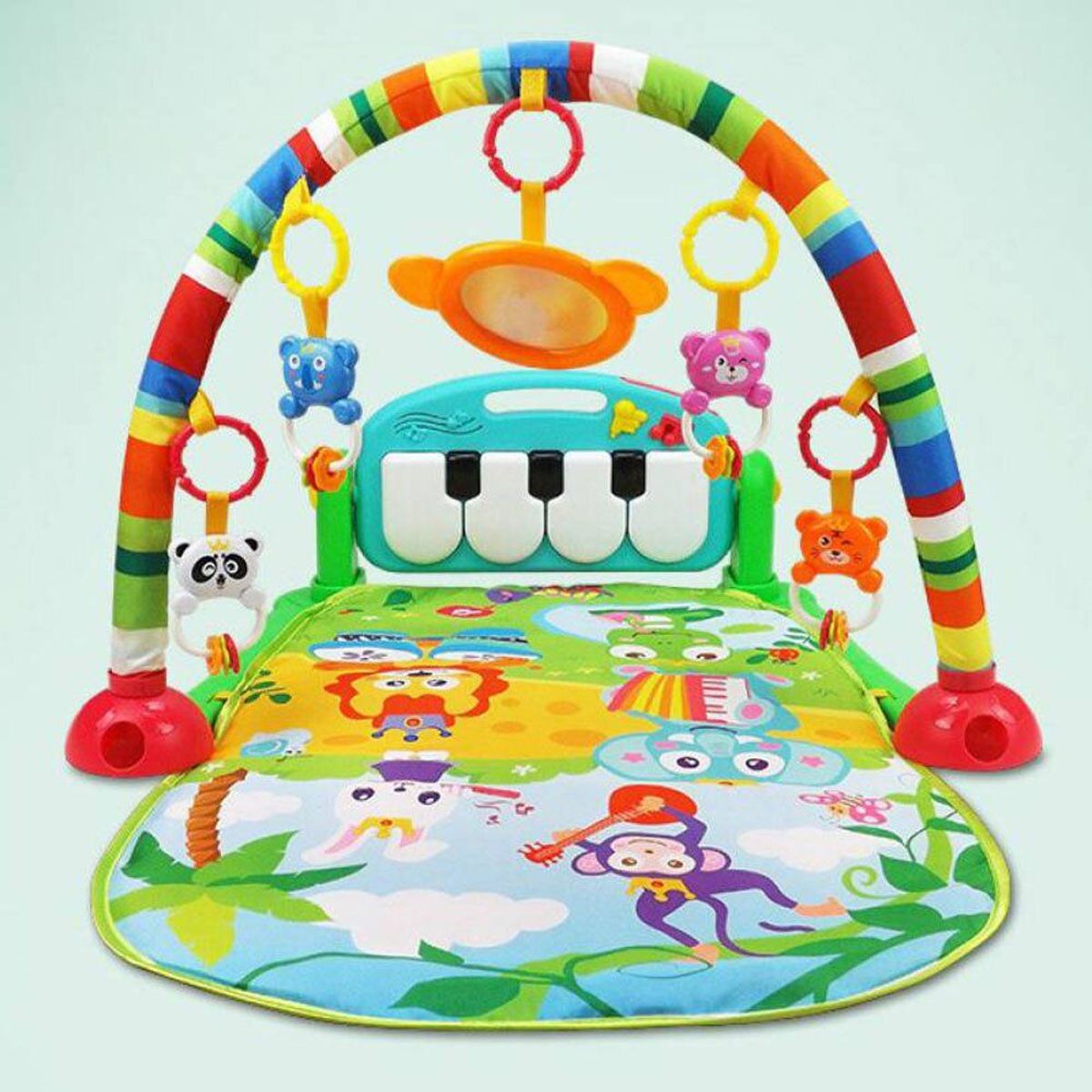 HUANGER - Gimnasio Multifunción con Piano 3 en 1 Verde