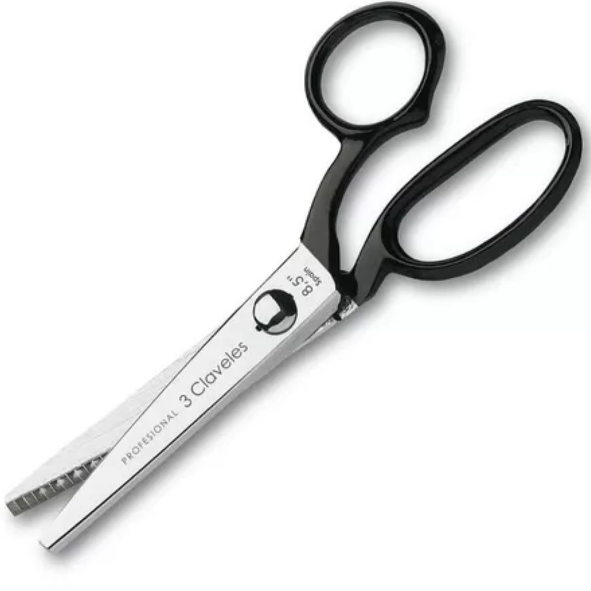 3 CLAVELES - Tijeras Zig Zag Dentadas Costura 3 Claveles Sastre Acero 8.5