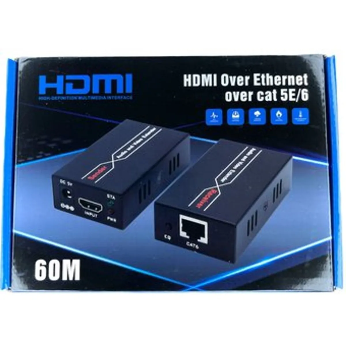 GENERICO - Extender Hdmi 60 metros  X cable Rj45 Cat 5E/Cat6