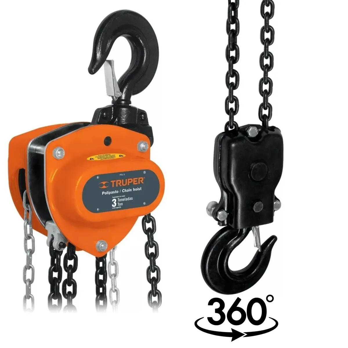 TRUPER - Tecle con cadena 3 Toneladas, truper