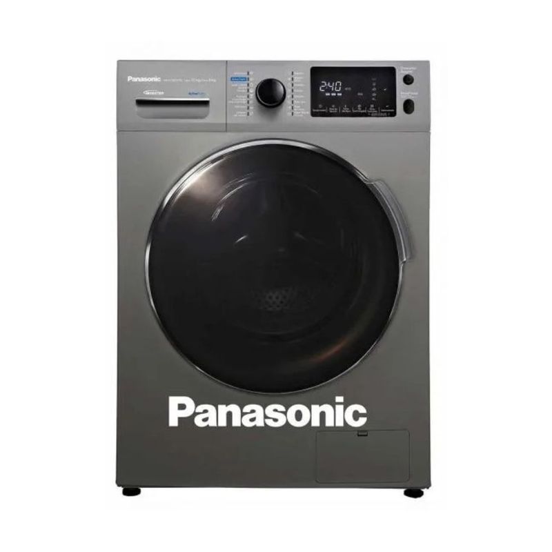 PANASONIC - Lavaseca Panasonic de 12 Kilos con Carga Frontal NA-S128F2HPE - Color Plateado