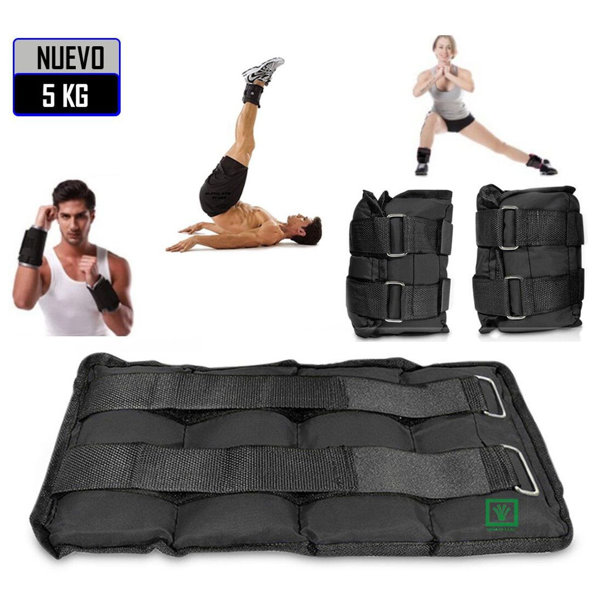 GENERICO - Pesas Tobilleras Peso de 5 Kg Pack 2 Unidades