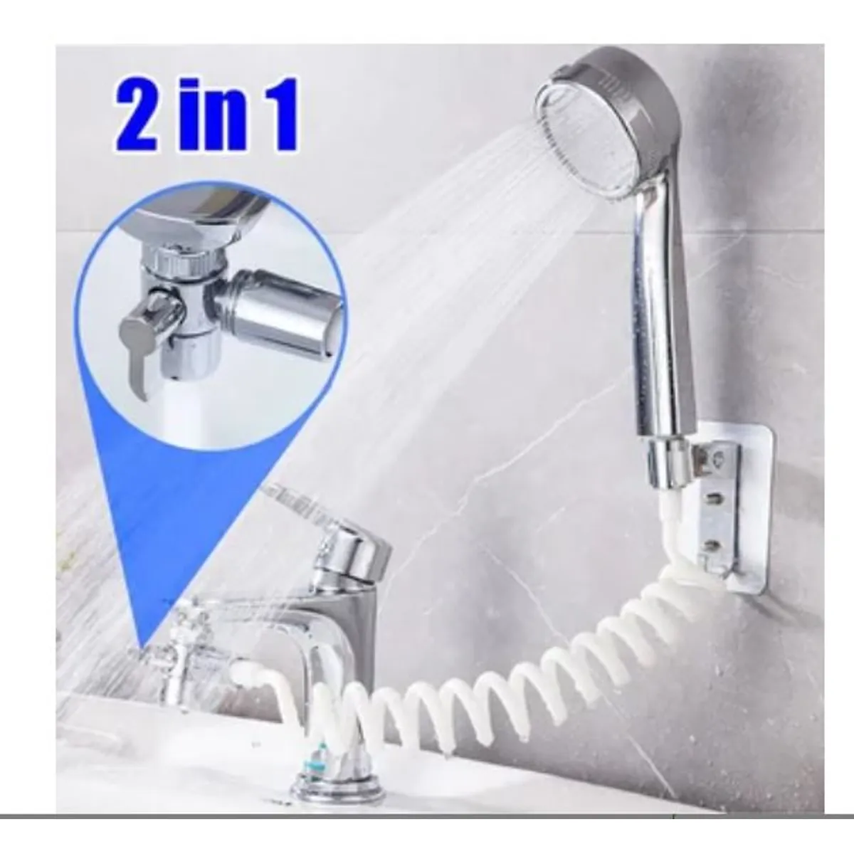 GENERICO - Adaptador de caño grifo  accesorio de ducha y colgador baño