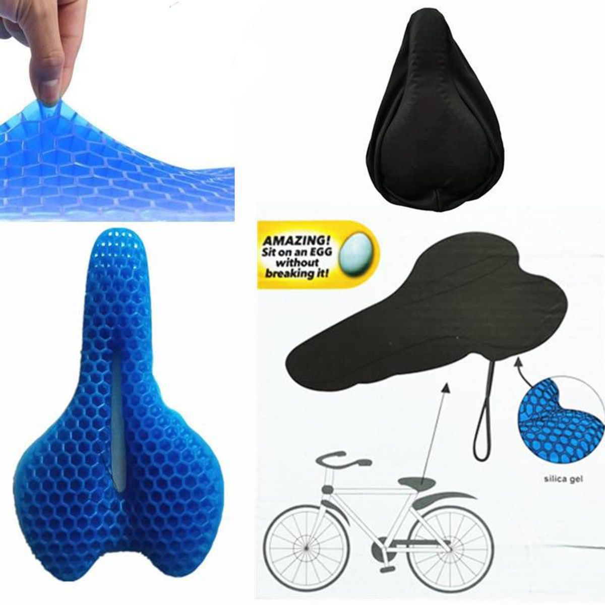 GENERICO - Cojín para Bicicleta Asiento de Gel Funda Silicona Ciclismo