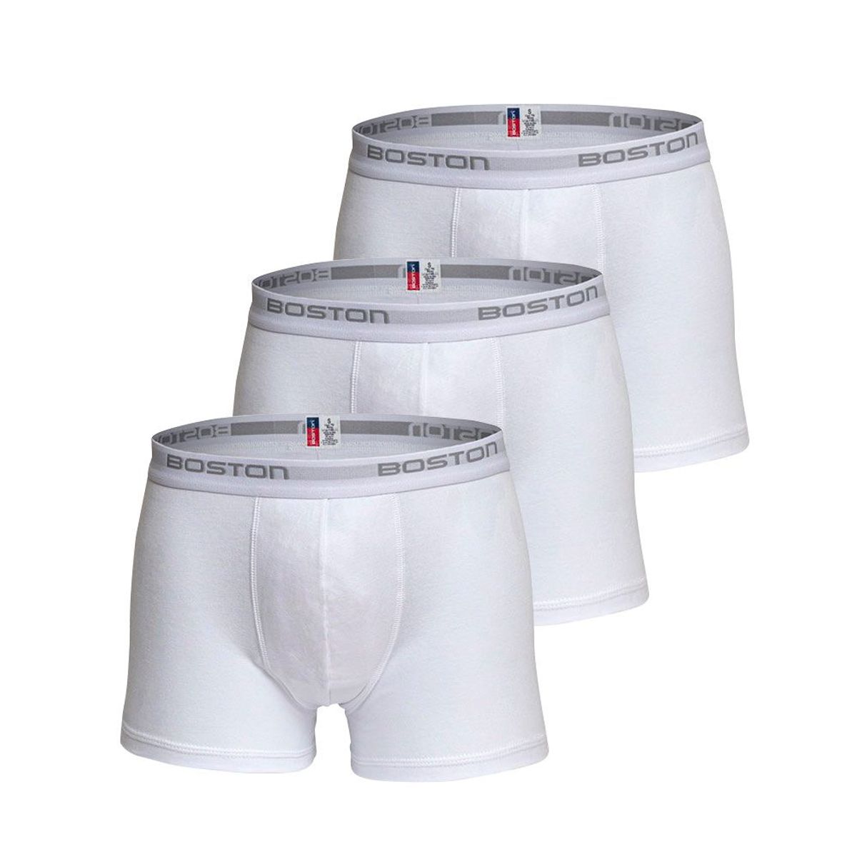 BOSTON - Pack x3 Bóxer Boston Corto Blanco