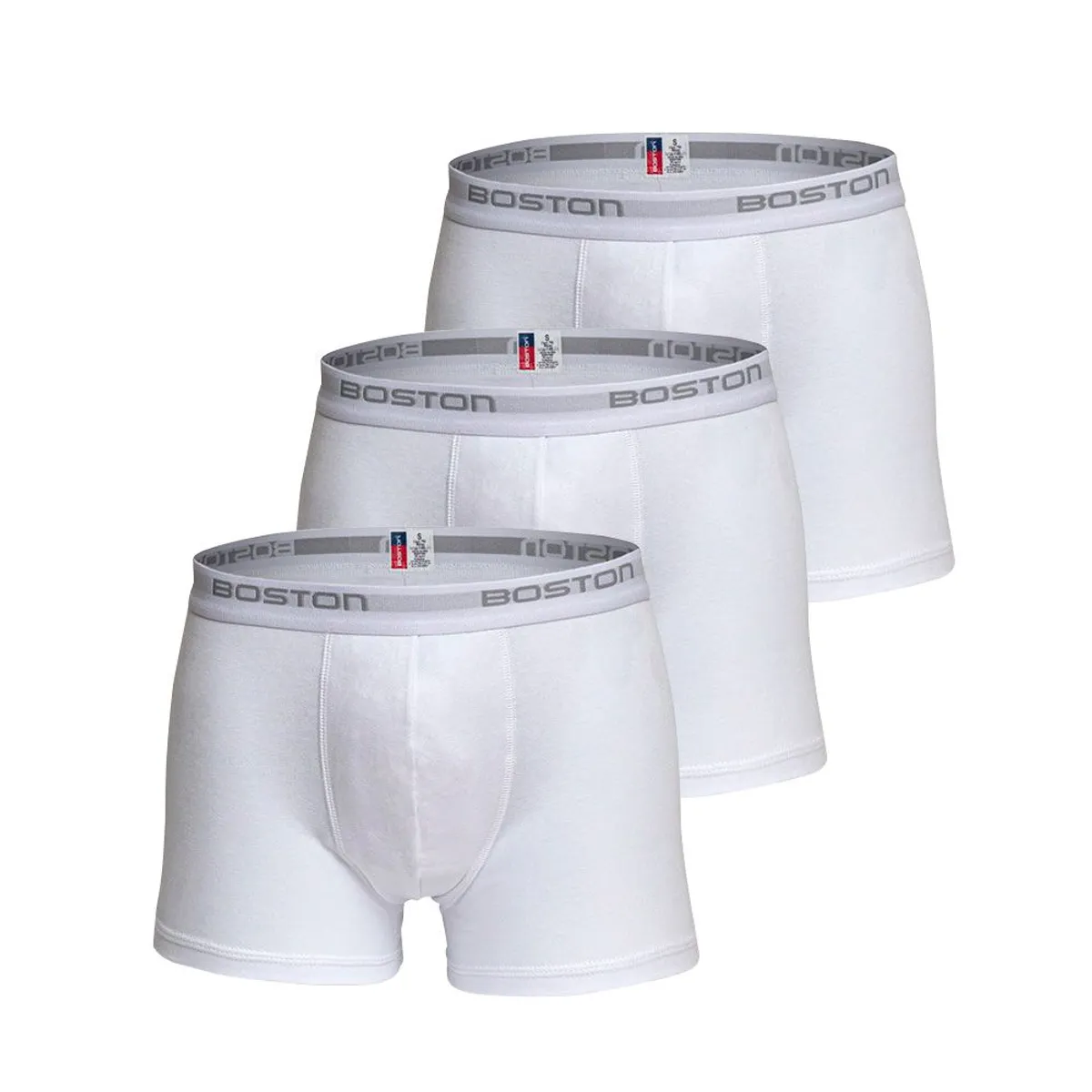 BOSTON - Pack x3 Bóxer Boston Corto Blanco