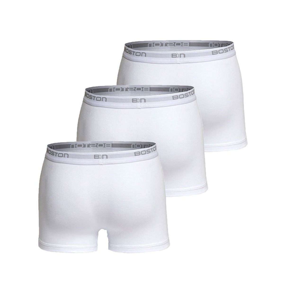 BOSTON - Pack x3 Bóxer Boston Corto Blanco