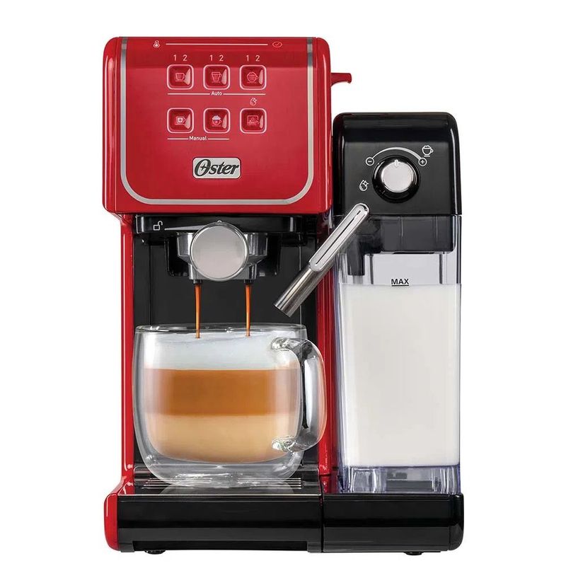 OSTER - Cafetera Oster Prima Latte Automatica BVSTEM6801R Rojo