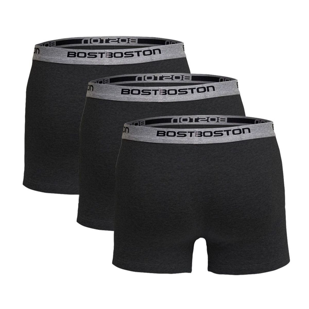 BOSTON - Pack x3 Bóxer Boston Corto Plomo Oscuro