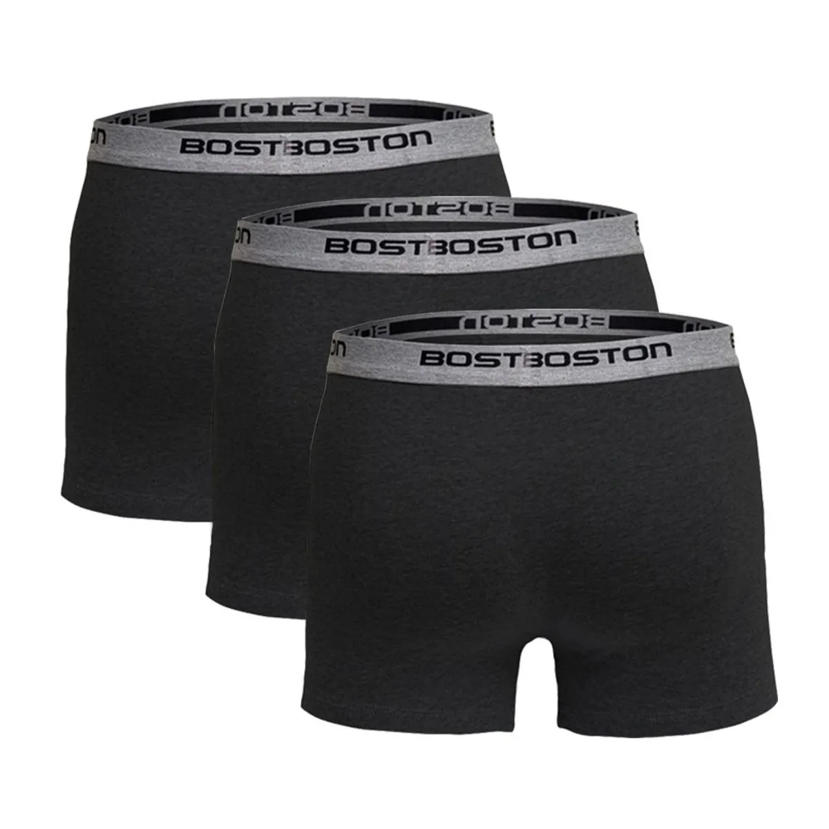 BOSTON - Pack x3 Bóxer Boston Corto Plomo Oscuro