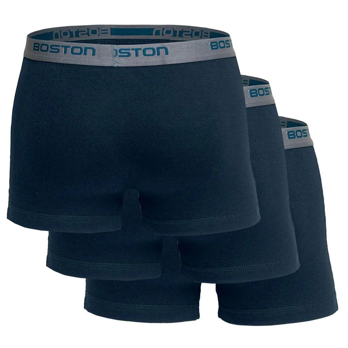 BOSTON - Pack x3 Bóxer Boston Corto Azul Acero