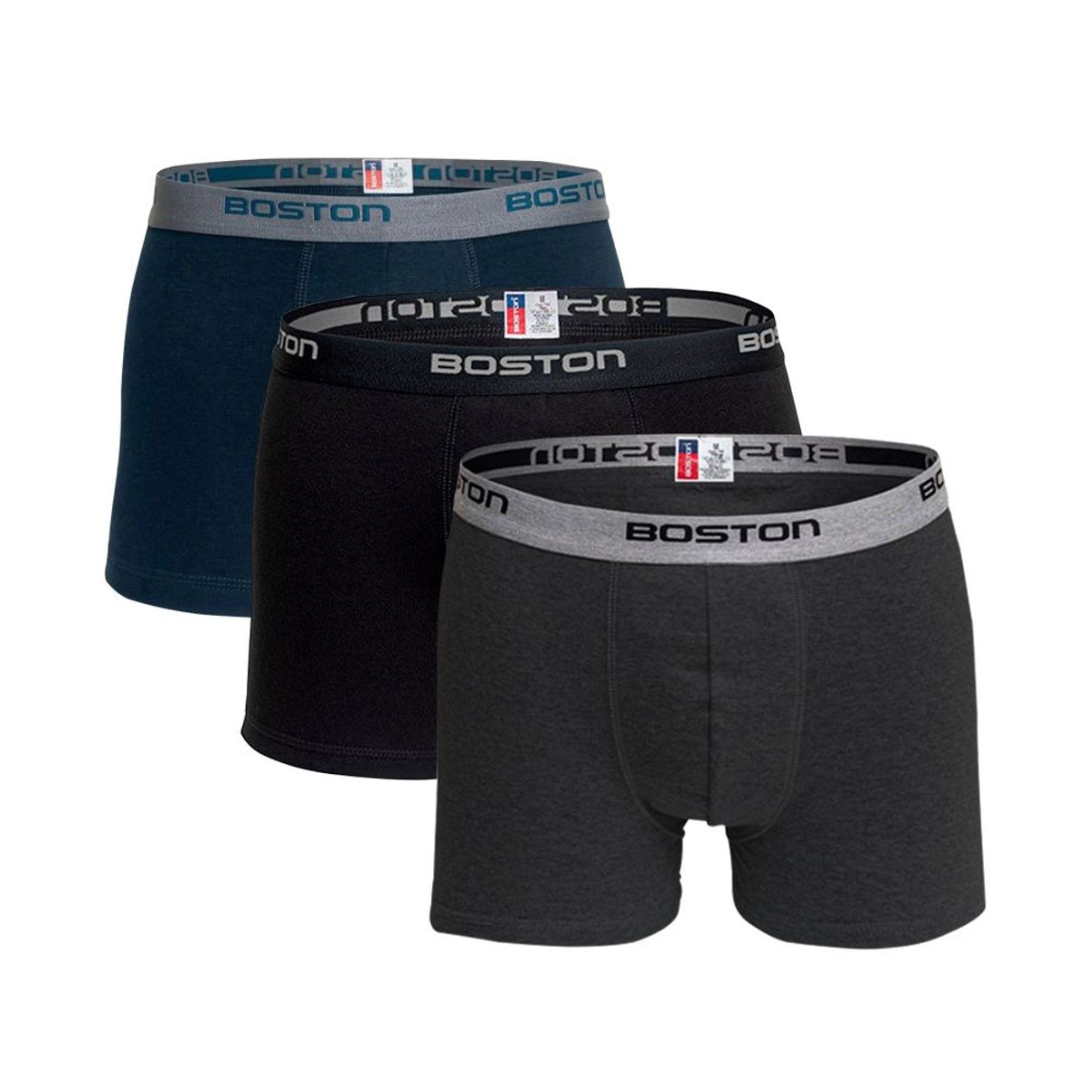 BOSTON - Pack X3 Bóxer Boston Corto Multicolor Algodón