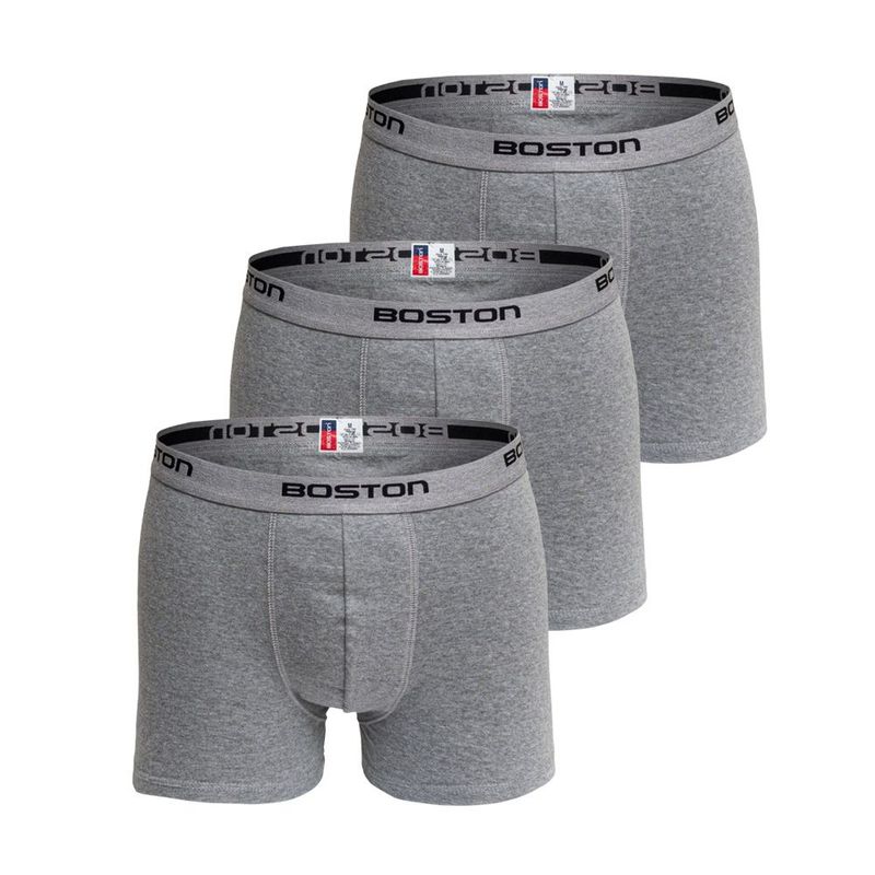BOSTON - Pack x3 Bóxer Boston Corto Plomo Claro