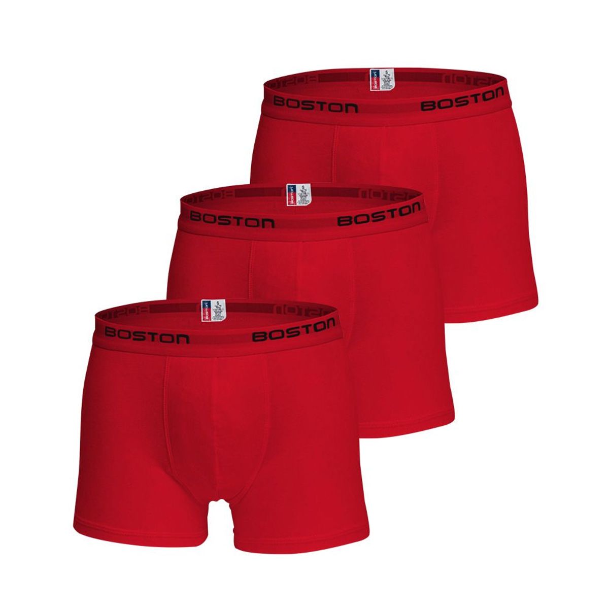 BOSTON - Pack x3 Bóxer Boston Corto Rojo