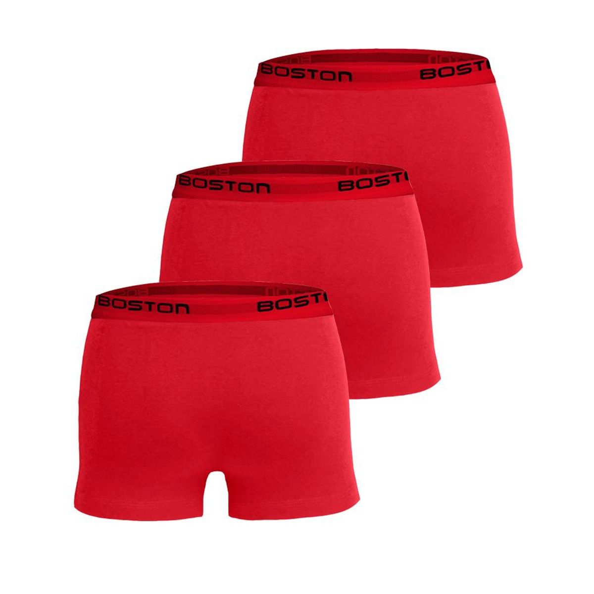 BOSTON - Pack x3 Bóxer Boston Corto Rojo